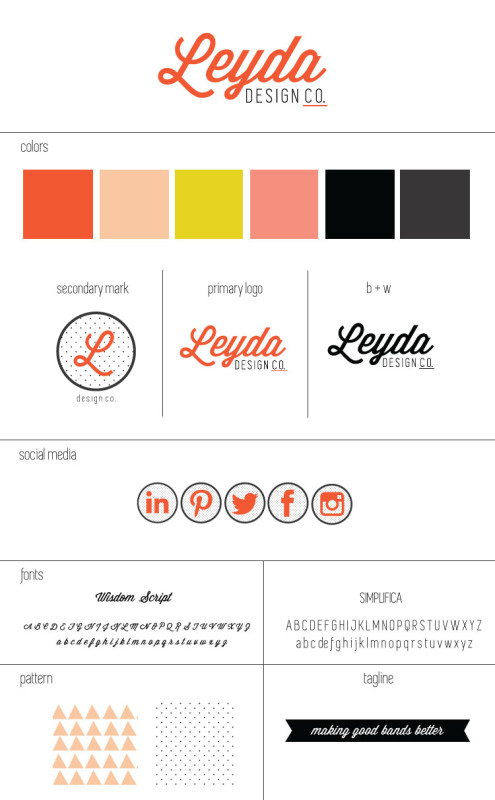 branding style sheet for leyda campbell design co