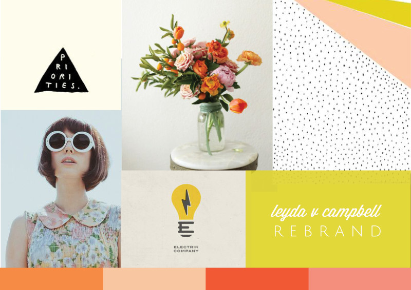 branding moodboard for leyda v campbell rebrand