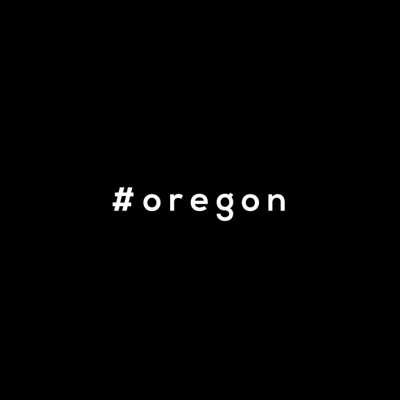 black background with the hashtag oregon